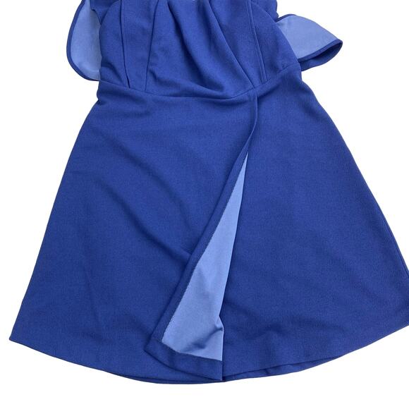 NWT BCBG Paris Ruffle Strap Mini Dress Sz Small Blue - Picture 6 of 8